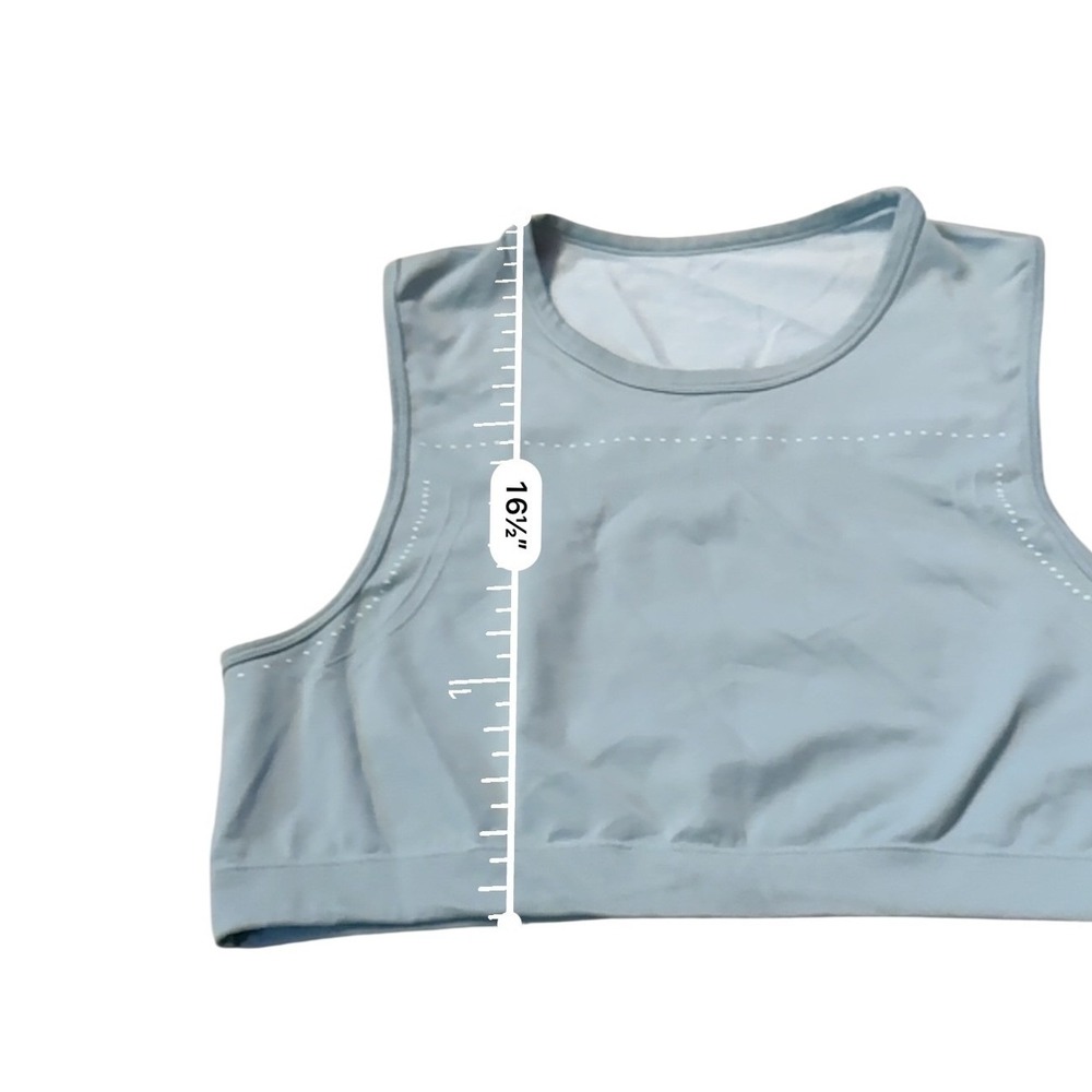Seamless Crop Tank Top Women's Medium Sage Green Athletic Yoga‎ Gym Activewear - Picture 4 of 4